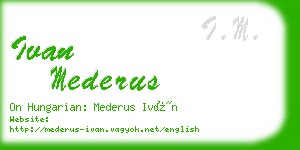 ivan mederus business card